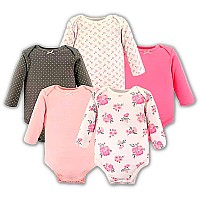 Tuddybuddy Baby Girls 100 Cotton Multi Color Full Sleeves Romper Combobodysuitonesies For Baby Girl Pack Of 5 Full Sleeves