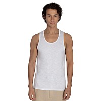 Damensch Mens Neoskin Antimicrobial Slub Vest Antiodorbamboo Rayon Fabric Round Neck Pack Of 2 Bright White Xxlarge