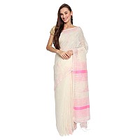 Studio Curate Womens Jamdani Cotton Saree With Running Blouse (SR-PS-PI-2020_Glossy Pink)