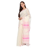 Studio Curate Womens Jamdani Cotton Saree With Running Blouse (SR-PS-PI-2020_Glossy Pink)