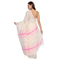 Studio Curate Womens Jamdani Cotton Saree With Running Blouse (SR-PS-PI-2020_Glossy Pink)