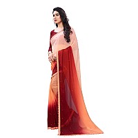 Blue Wish Womens Georgette Saree With Unstiched Blouse Piece (Orange)