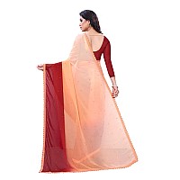 Blue Wish Womens Georgette Saree With Unstiched Blouse Piece (Orange)