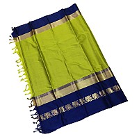 Blue Wish Womens Banarasi Art Silk Saree With Blouse Piece (soft Cotton Silk_Navy Blue)