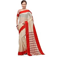 Aishwarya Sarees Womens Handloom Synthetic Saree With Blouse Piece Aiswaryasarees 366Red Off White