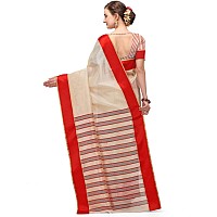 Aishwarya Sarees Womens Handloom Synthetic Saree With Blouse Piece Aiswaryasarees 366Red Off White