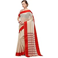 Aishwarya Sarees Womens Handloom Synthetic Saree With Blouse Piece Aiswaryasarees 366Red Off White