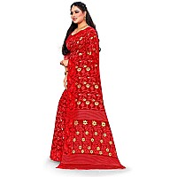 Aishwarya Sarees Womens Jamdani Soft Dhakai Saree With Blouse Piece (Aiswarya_sarees 3.81_Red)