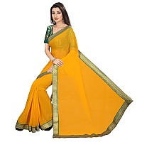 Kashvi Sarees Womens Chiffon Saree With Blouse Piece (Kashvi1468_3_Yellow)