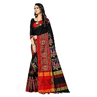 SERONA FABRICS Womens Banarasi Cotton Silk Embroidered Work Saree With Blouse Piece