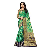 SERONA FABRICS Womens Banarasi Art Silk Saree With Blouse Piece (SERONA683__Green)