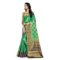 SERONA FABRICS Womens Banarasi Art Silk Saree With Blouse Piece (SERONA683__Green)