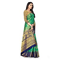 SERONA FABRICS Womens Banarasi Art Silk Saree With Blouse Piece (SERONA683__Green)