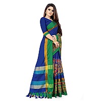 arriva fab Womens Kutchi Work Embroidered Exclusive Ready To Wear Saree With Unsitched Blouse Royal Blue Chanderi