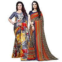 Anand Sarees Womens Bhagalpuri Georgette Blend Saree (Combo_1344_1499_Multicoloured)