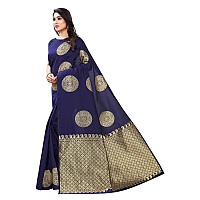 Blue Wish Womens Woven Banarasi Art Silk Saree (YELLOW)