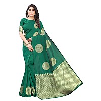 Blue Wish Womens Banarasi Art Silk Saree With Blouse Piece (N Jacquard_Green)