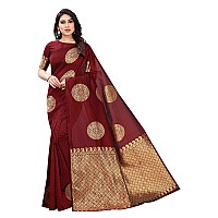 Blue Wish Womens Banarasi Art Silk Saree With Blouse Piece (N Jacquard_Red)