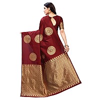 Blue Wish Womens Banarasi Art Silk Saree With Blouse Piece (N Jacquard_Red)