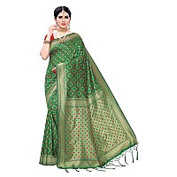 Akhilam Womens Banarasi Silk Saree With Unstitched Blouse Piece B08Gkq749SGreen