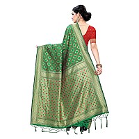 Akhilam Womens Banarasi Silk Saree With Unstitched Blouse Piece B08Gkq749SGreen