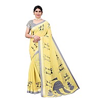 Yashika Womens Linen Saree (AYODHYA Yellow