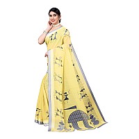 Yashika Womens Linen Saree (AYODHYA Yellow