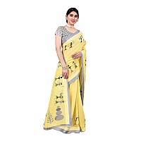 Yashika Womens Linen Saree (AYODHYA Yellow