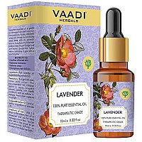 VAADI HERBALS Lavender Essential Oil - Prevents Hairfall, Relieves Stress, Soothes Skin - 100% Pure Therapeutic Grade, 10 ml