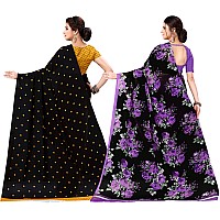 Anand Sarees Womens Bhagalpuri Georgette Saree With Blouse Piece (COMBO_AS_1262_5_1152_4_Yellow&Purple_OS_Multicolor)