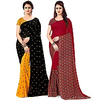 Kashvi sarees Womens Bhagalpuri Georgette Blend Saree With Blouse Piece (Multicoloured)