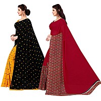 Kashvi sarees Womens Bhagalpuri Georgette Blend Saree With Blouse Piece (Multicoloured)