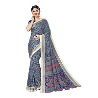 Miraan Womens Art Silk Printed Saree With Blouse Piece (VI2445; Multicolored)