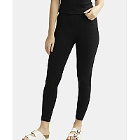 Jockey Womens Tailored Fit Cotton Leggings With Concealed Elastic Waistband 2520Blackxlargeblackxl