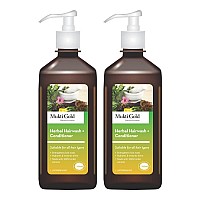 Mukti Gold Herbal Hairwash with conditioner - 400ml | Pack Of 2 |Strengthens Hair Roots|Hydrates & Restores Shine|Made with 100% Herbal Extracts| pH Balanced