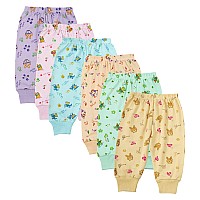 Dowin Unisex Baby Cotton Pajama Bottoms Soft Cozy And Comfortable Pack Of 6 Printedribpajamil