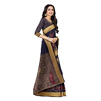 MIMOSA Art Women Kanjivaram Style Art Silk Saree Color : Navy Blue