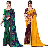 Anand Womens Combo of Georgette Sarees with Blouse Piece(PackSet of 2 sarees COMBO_AS_1107_1_1190_2)