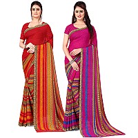 Anand Womens Combo of Georgette Sarees with Blouse Piece(PackSet of 2 sarees COMBO_AS_1164_1_1164_3)