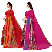 Anand Womens Combo of Georgette Sarees with Blouse Piece(PackSet of 2 sarees COMBO_AS_1164_1_1164_3)