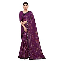 Mansvi Fashion Womens Woven Silk Blend Saree With Blouse Piece (2260-Gulab-Purple_Purple)