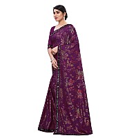 Mansvi Fashion Womens Woven Silk Blend Saree With Blouse Piece (2260-Gulab-Purple_Purple)