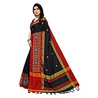 SERONA FABRICS Womens Banarasi Cotton Silk Embroidered Work Saree With Blouse Piece