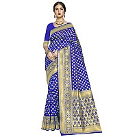 Glory Sarees Womens Kanchipuram Art Silk Saree With Blouse Piece(RoyalBlue)