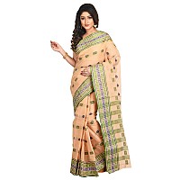 RAJ SAREE HOUSE Womens Traditional Pure Cotton Bengali Handloom Tant Saree Without Blouse Piece Baap