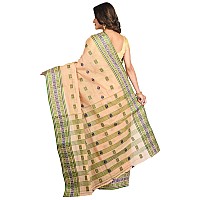 RAJ SAREE HOUSE Womens Traditional Pure Cotton Bengali Handloom Tant Saree Without Blouse Piece Baap