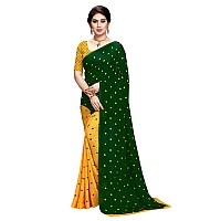 Kashvi Saree Womens Georgette Saree With Blouse Piece (Green)