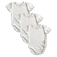 Tuddybuddy Baby Girls 100 Cotton Romperbodysuitonesiestop Pack Of 3 Half Sleeves Off White Onesies 1218 Months Baby Girl