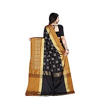 DHRUVI TRENDZ Womens Banarasi Cotton Silk Saree With Blouse Piece (Dt-S167_Black Coffe)