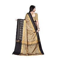 DHRUVI TRENDZ Womens Banarasi Cotton Silk Saree With Blouse Piece (Dt-S167_Coffe Black)